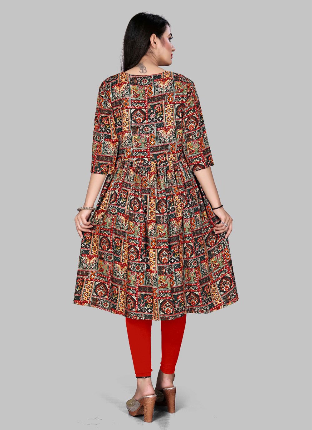 Casual Kurti Rayon Viscose Multi Colour Foil Print Kurtis