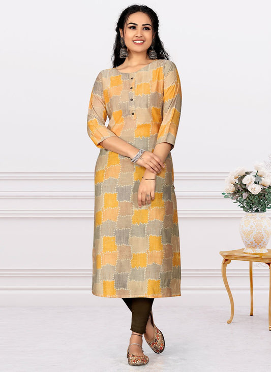 Casual Kurti Cotton Multi Colour Print Kurtis