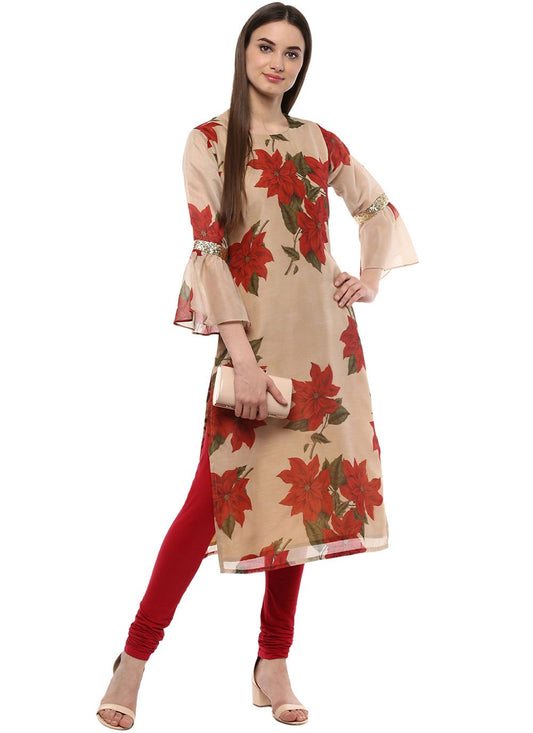 Casual Kurti Chanderi Multi Colour Digital Print Kurtis