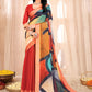 Contemporary Chiffon Multi Colour Fancy Work Saree