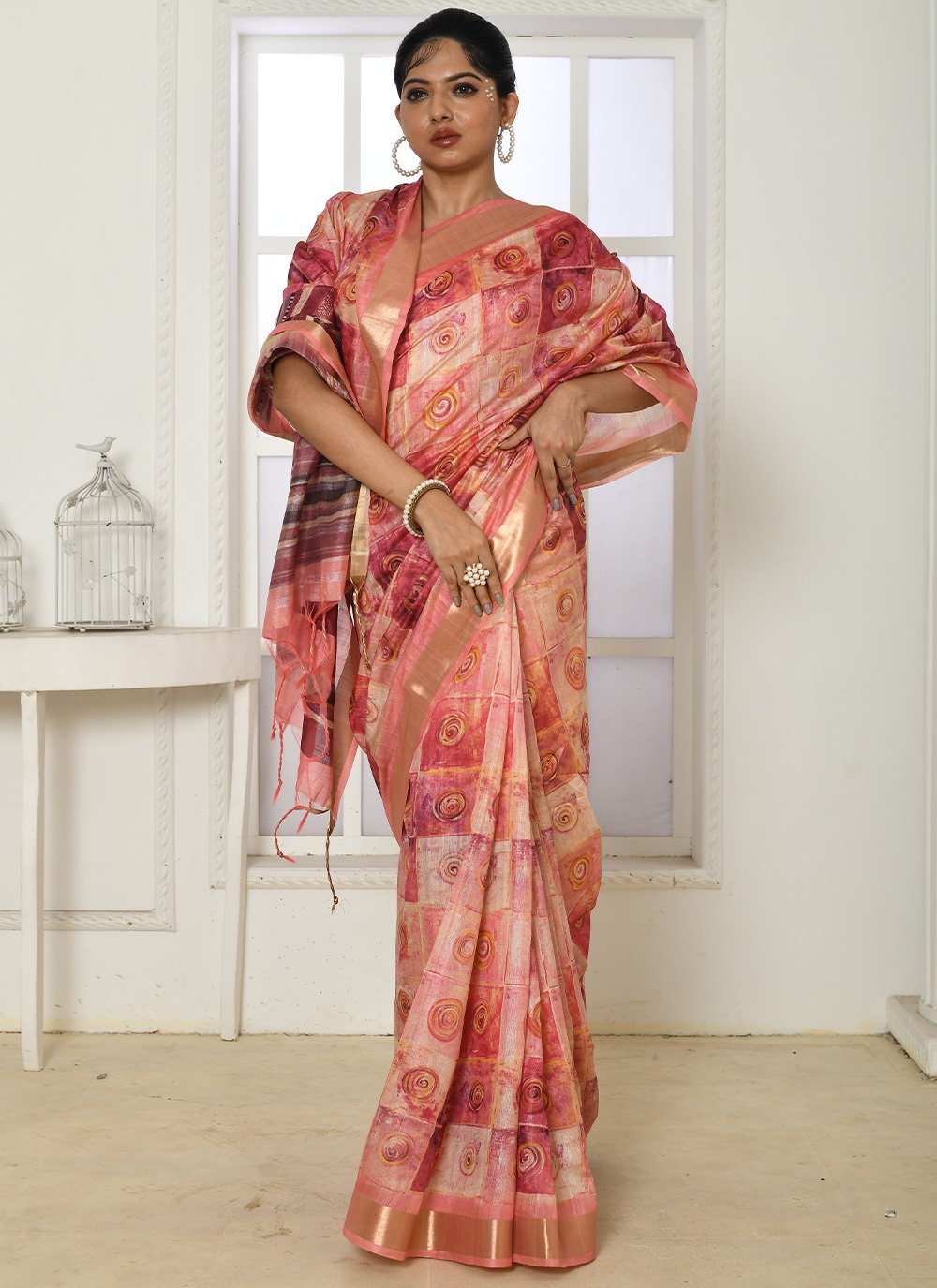 Classic Cotton Silk Multi Colour Patch Border Saree