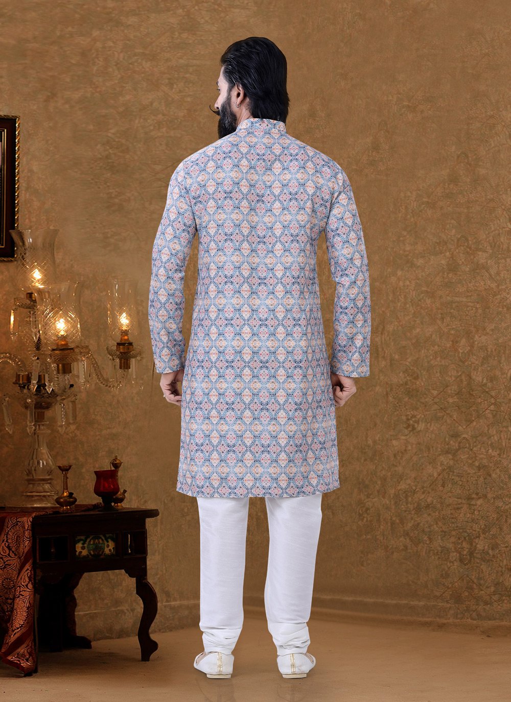 Kurta Pyjama Cotton Multi Colour Digital Print Mens