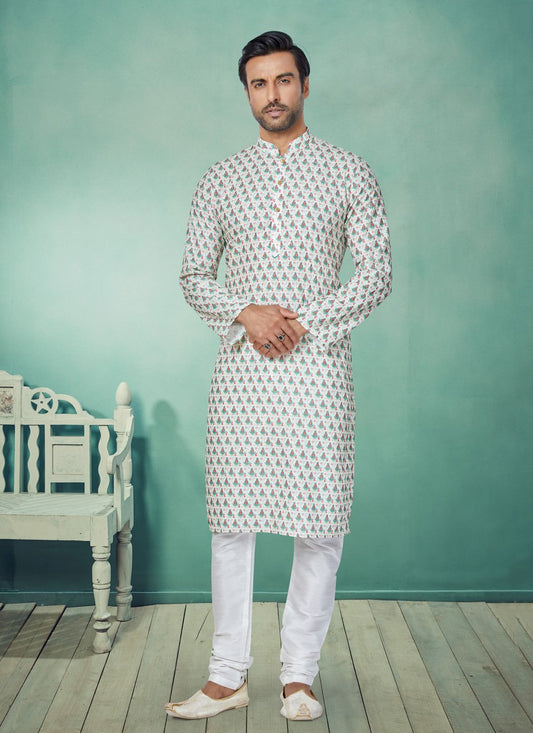 Kurta Pyjama Fancy Fabric Multi Colour Digital Print Mens