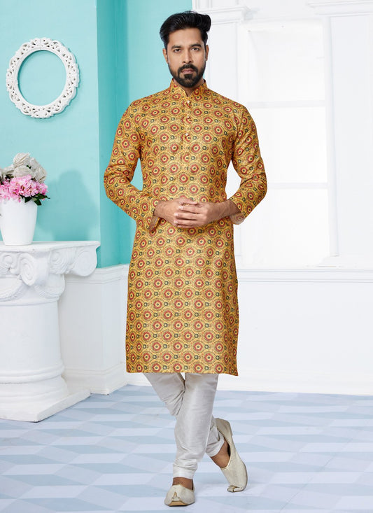 Kurta Pyjama Fancy Fabric Multi Colour Digital Print Mens