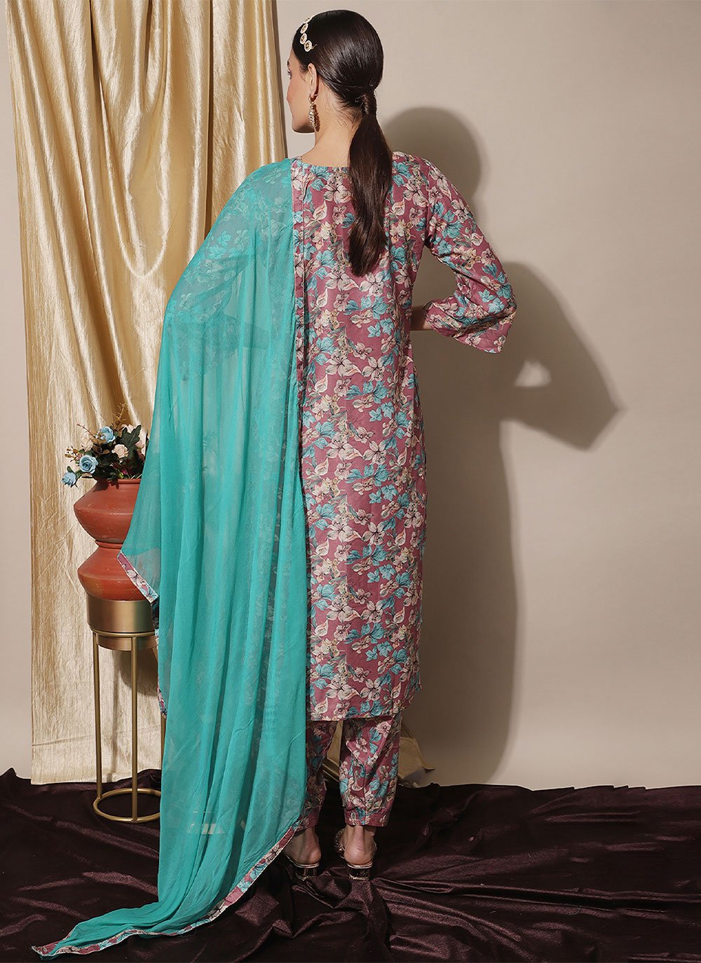 Salwar Suit Muslin Multi Colour Digital Print Salwar Kameez