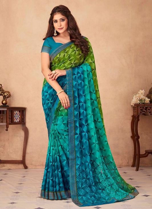 Casual Chiffon Multi Colour Print Saree