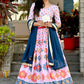 Lehenga Choli Chinon Multi Colour Print Lehenga Choli