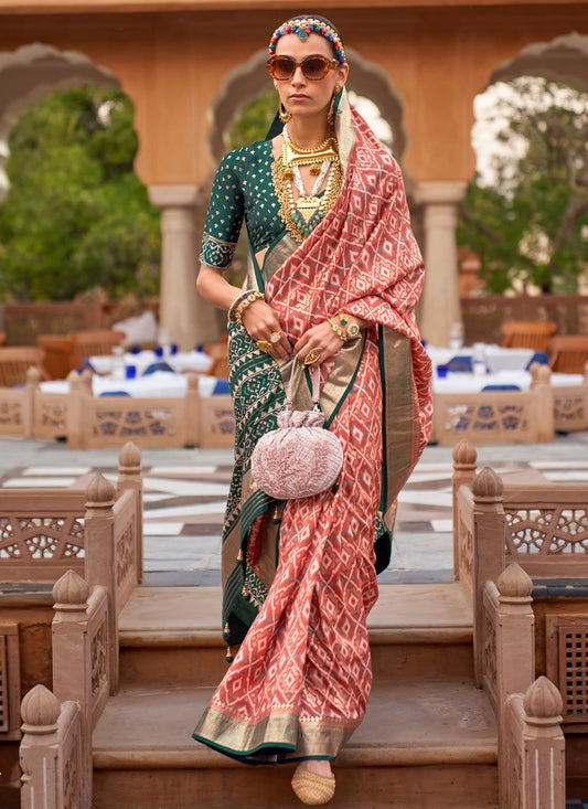 Classic Silk Multi Colour Foil Print Saree