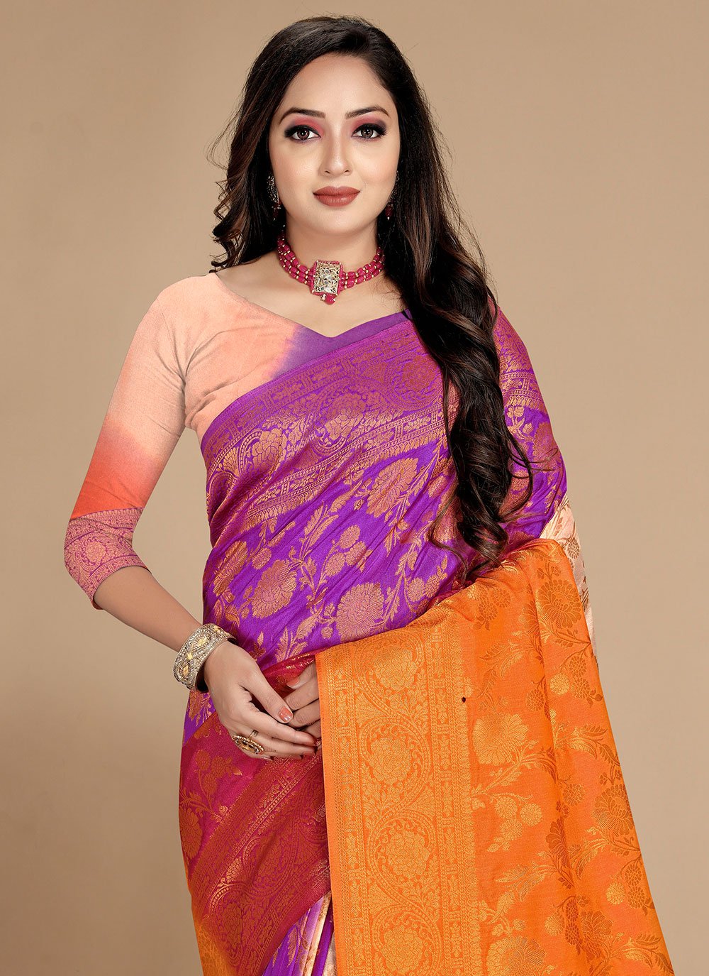 Contemporary Georgette Multi Colour Weaving Saree