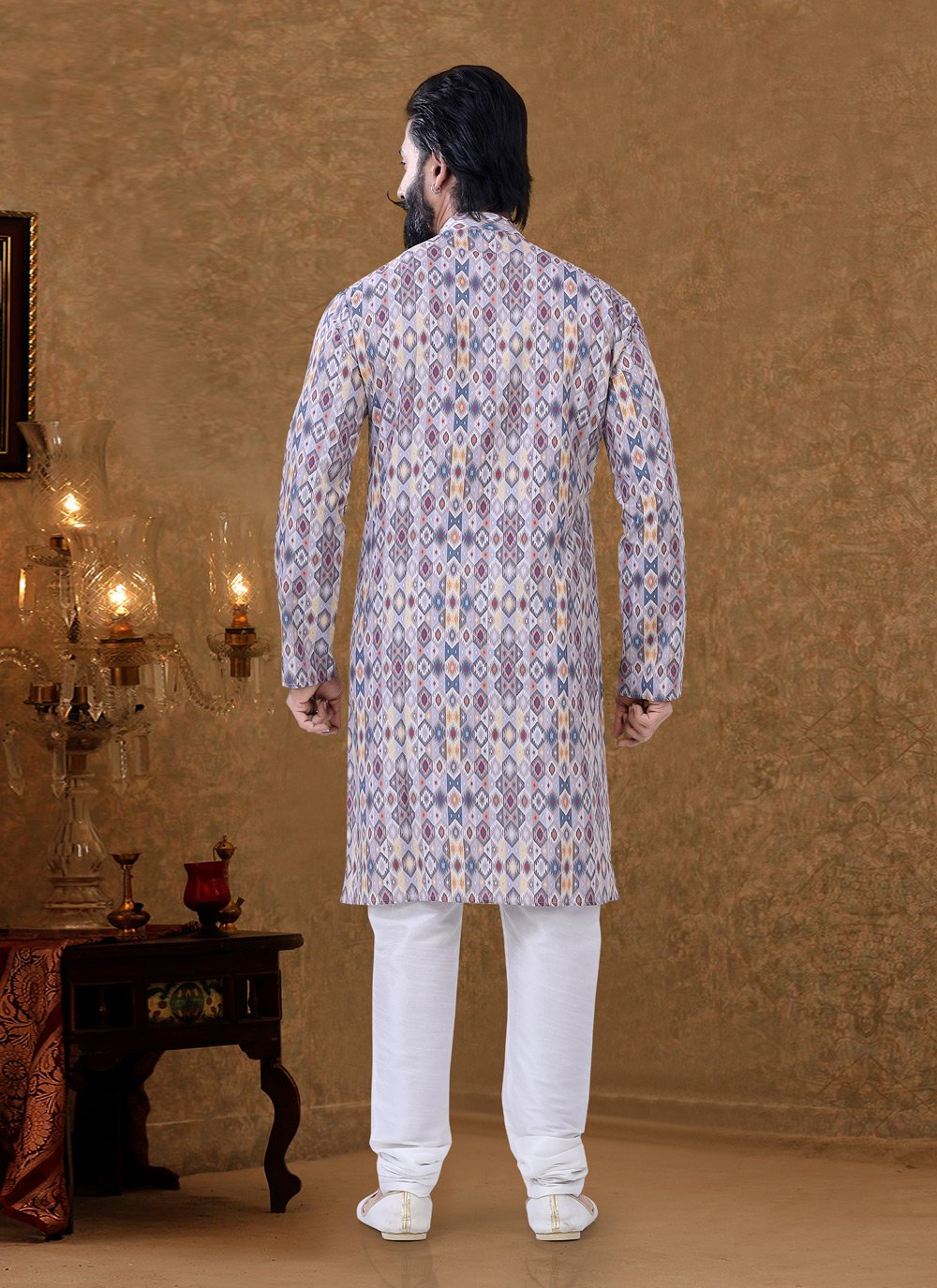 Kurta Pyjama Cotton Multi Colour Digital Print Mens