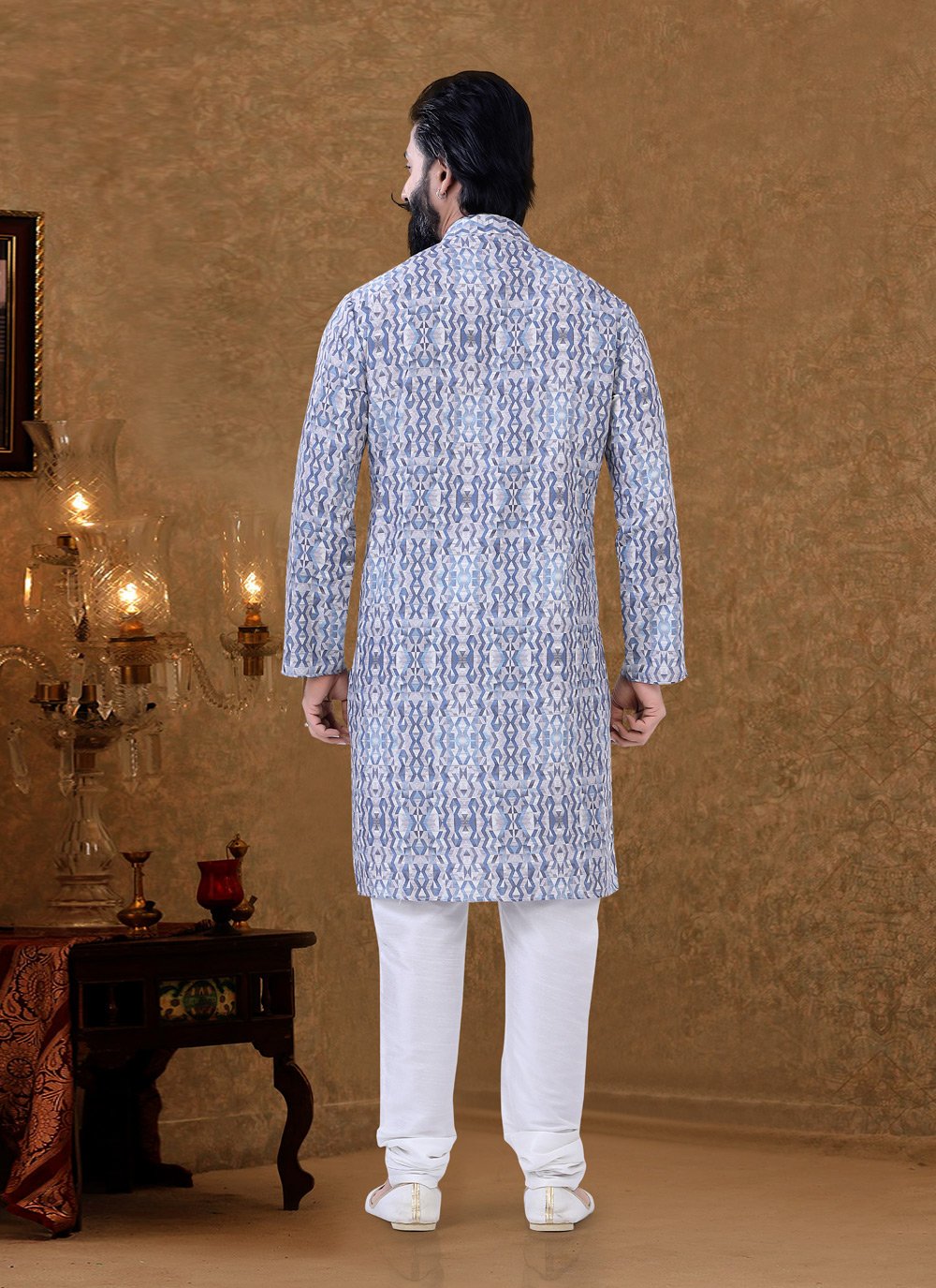 Kurta Pyjama Cotton Multi Colour Digital Print Mens