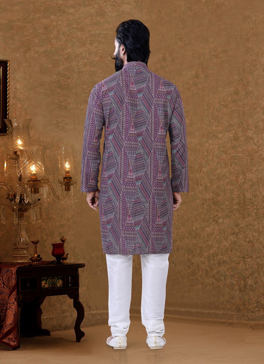 Kurta Pyjama Cotton Multi Colour Digital Print Mens