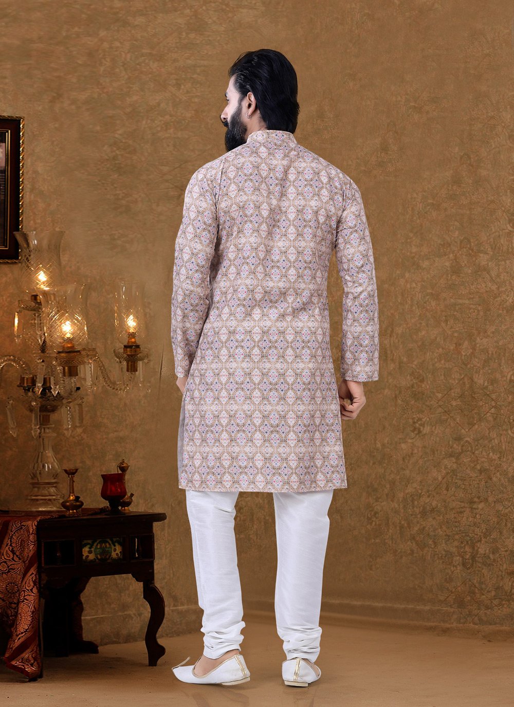 Kurta Pyjama Cotton Multi Colour Digital Print Mens