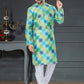 Kurta Pyjama Silk Multi Colour Digital Print Mens