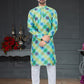 Kurta Pyjama Silk Multi Colour Digital Print Mens