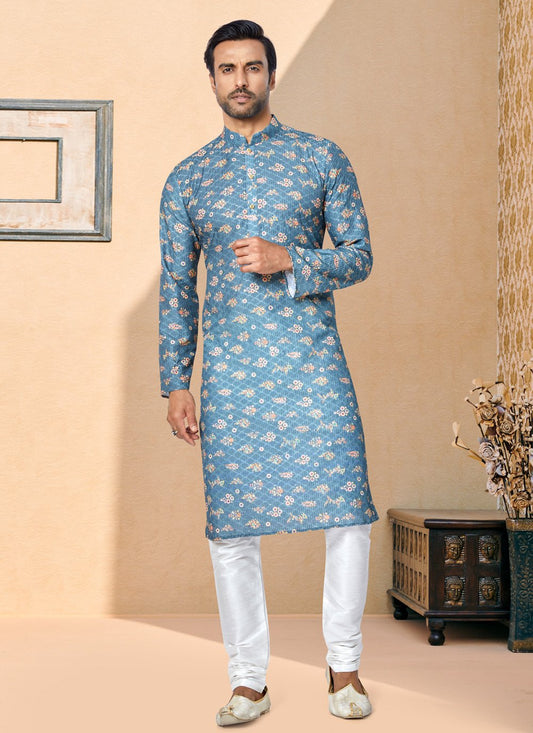 Kurta Pyjama Fancy Fabric Multi Colour Digital Print Mens