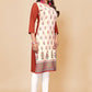 Party Wear Kurti Faux Crepe Multi Colour Print Kurtis