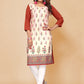 Party Wear Kurti Faux Crepe Multi Colour Print Kurtis