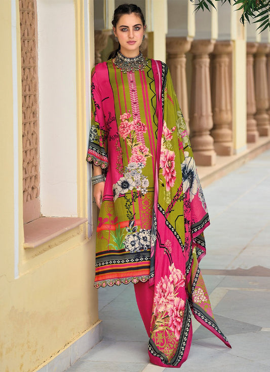 Salwar Suit Silk Multi Colour Digital Print Salwar Kameez