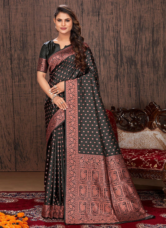 Contemporary Banarasi Silk Multi Colour Patch Border Saree