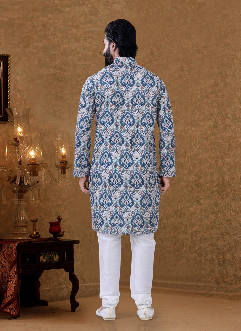 Kurta Pyjama Cotton Multi Colour Digital Print Mens