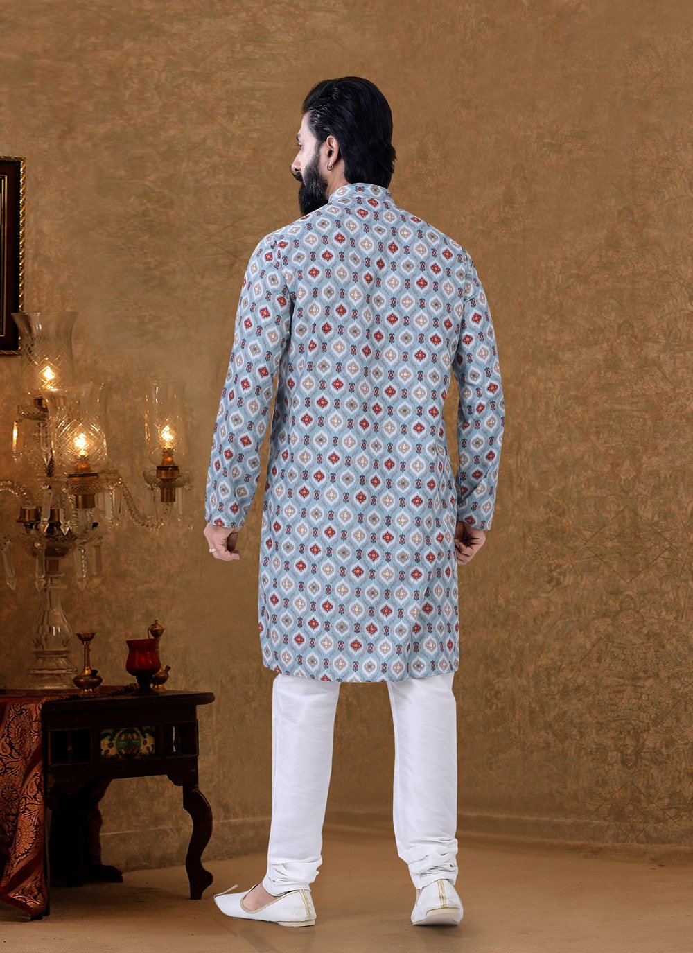 Kurta Pyjama Cotton Multi Colour Digital Print Mens