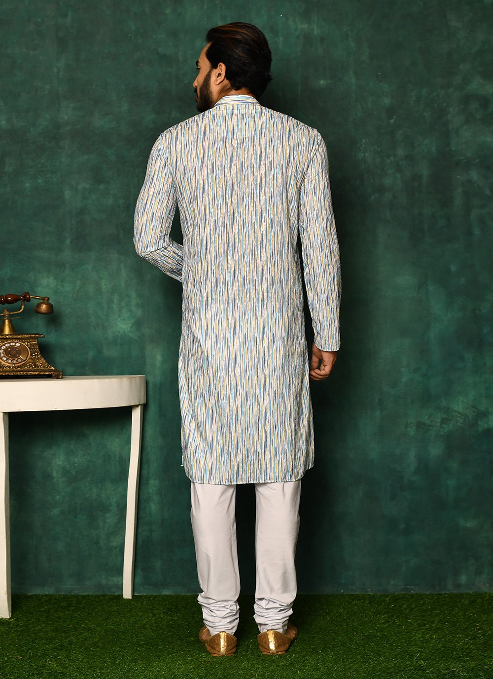 Kurta Pyjama Cotton Multi Colour Chikankari Work Mens