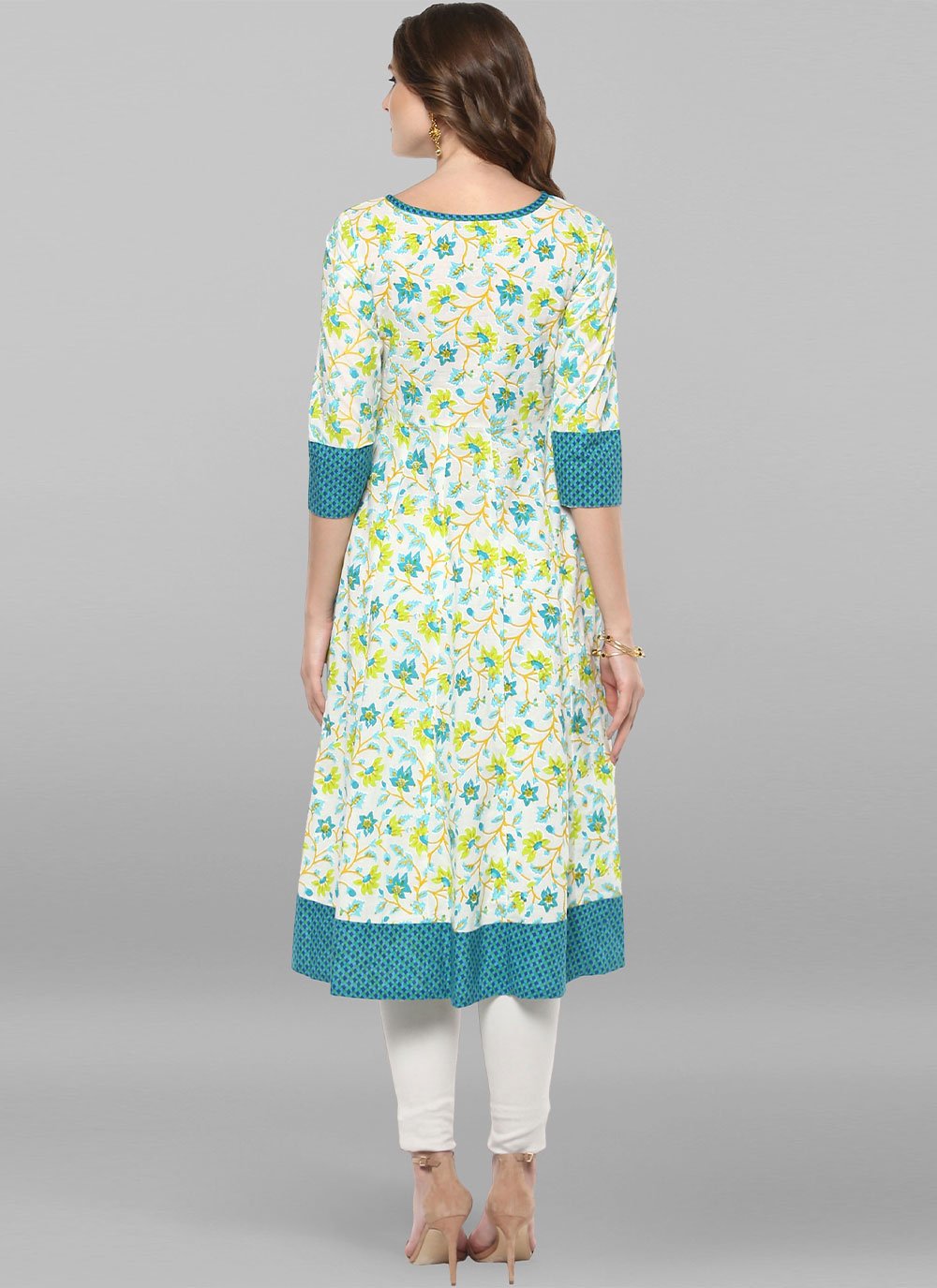 Party Wear Kurti Cotton Multi Colour Print Kurtis