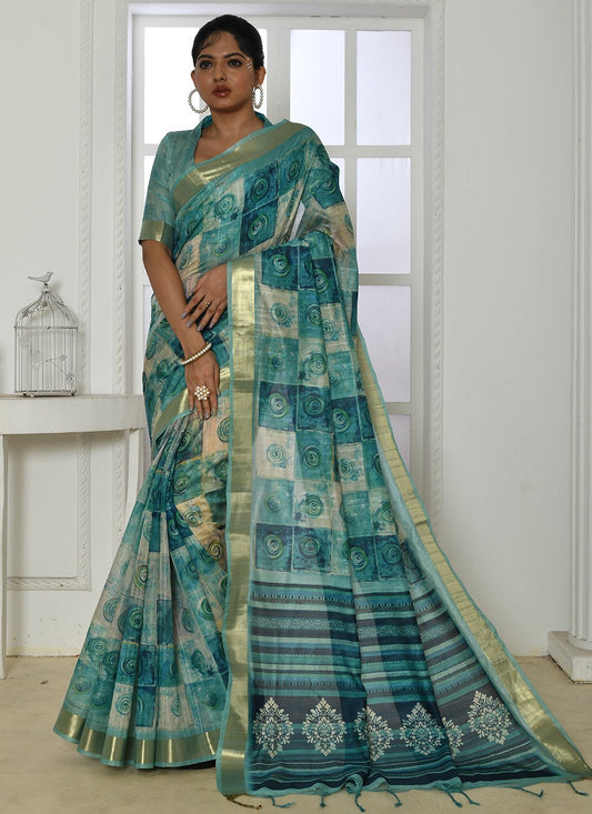 Contemporary Cotton Silk Multi Colour Patch Border Saree