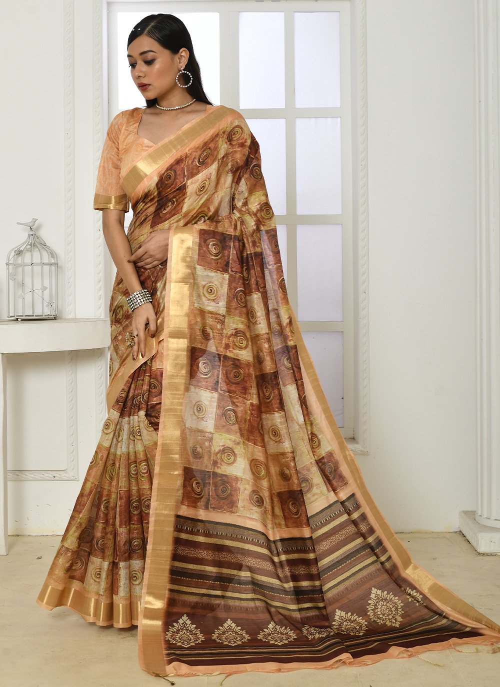 Trendy Saree Cotton Silk Multi Colour Patch Border Saree