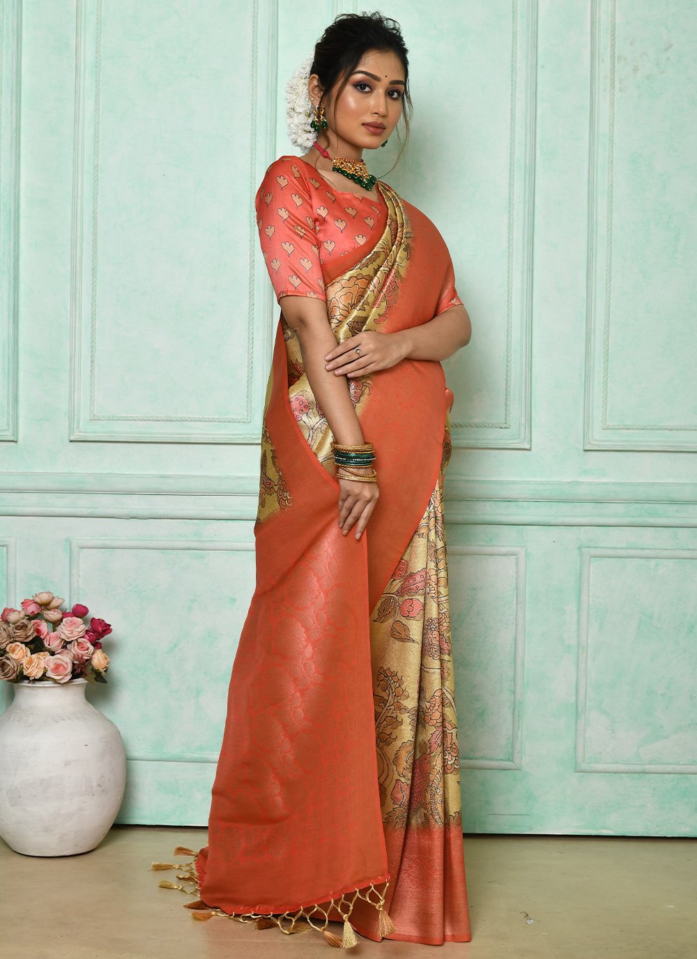 Trendy Saree Cotton Silk Multi Colour Print Saree