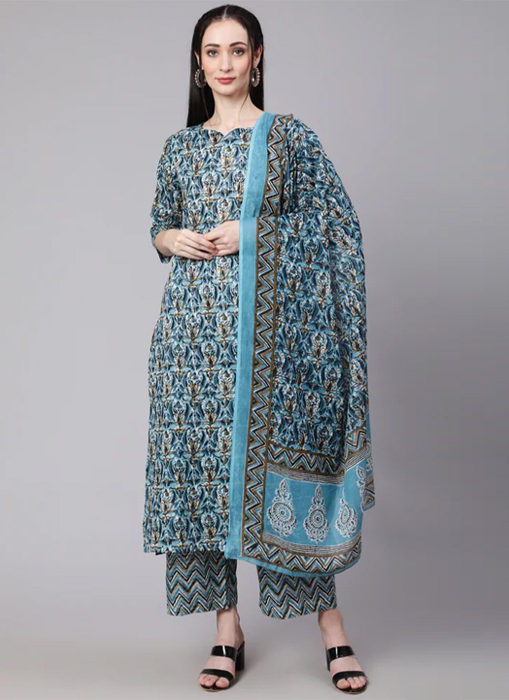 Trendy Suit Cotton Multi Colour Print Salwar Kameez