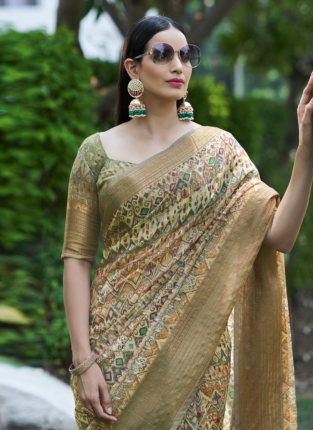 Casual Linen Multi Colour Digital Print Saree