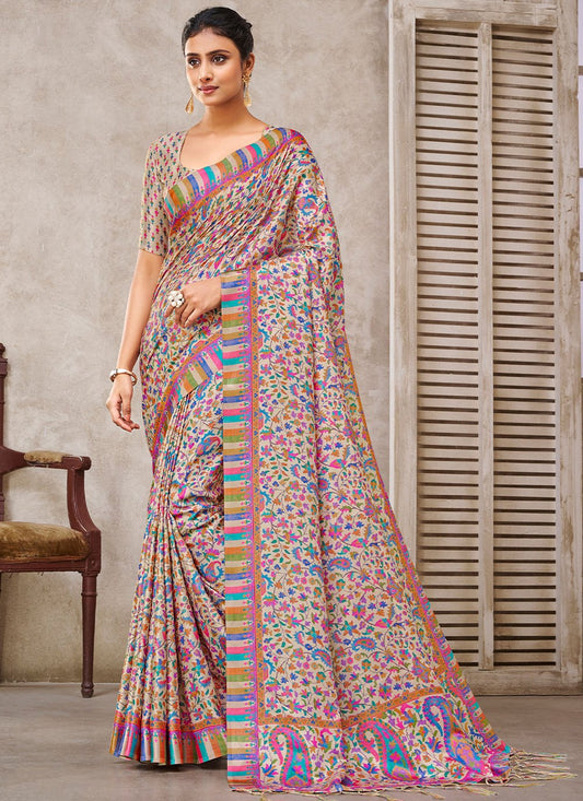 Classic Pashmina Multi Colour Digital Print Saree