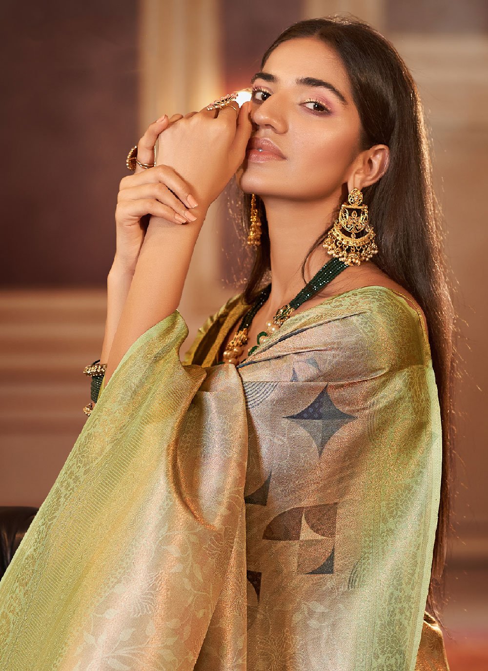 Classic Jacquard Multi Colour Digital Print Saree