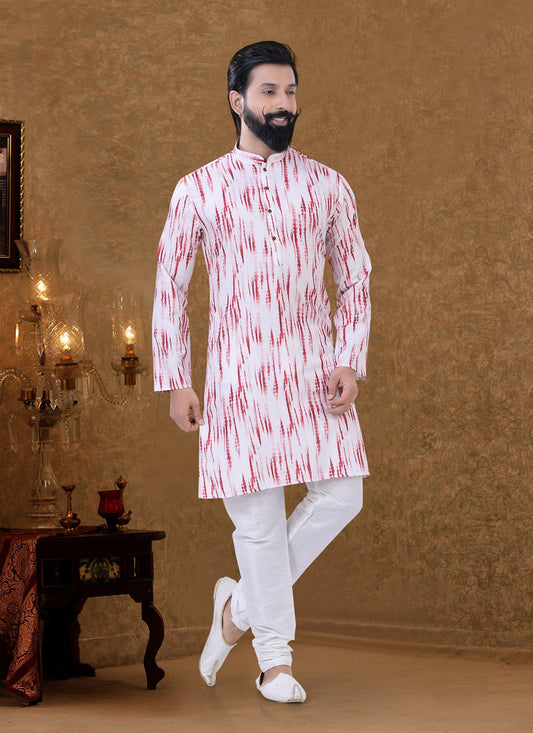 Kurta Pyjama Cotton Multi Colour Digital Print Mens