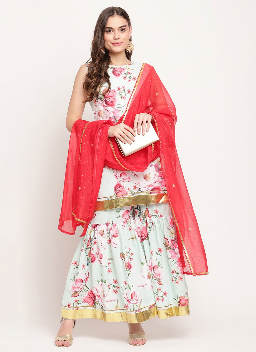 Salwar Suit Crepe Silk Multi Colour Digital Print Salwar Kameez