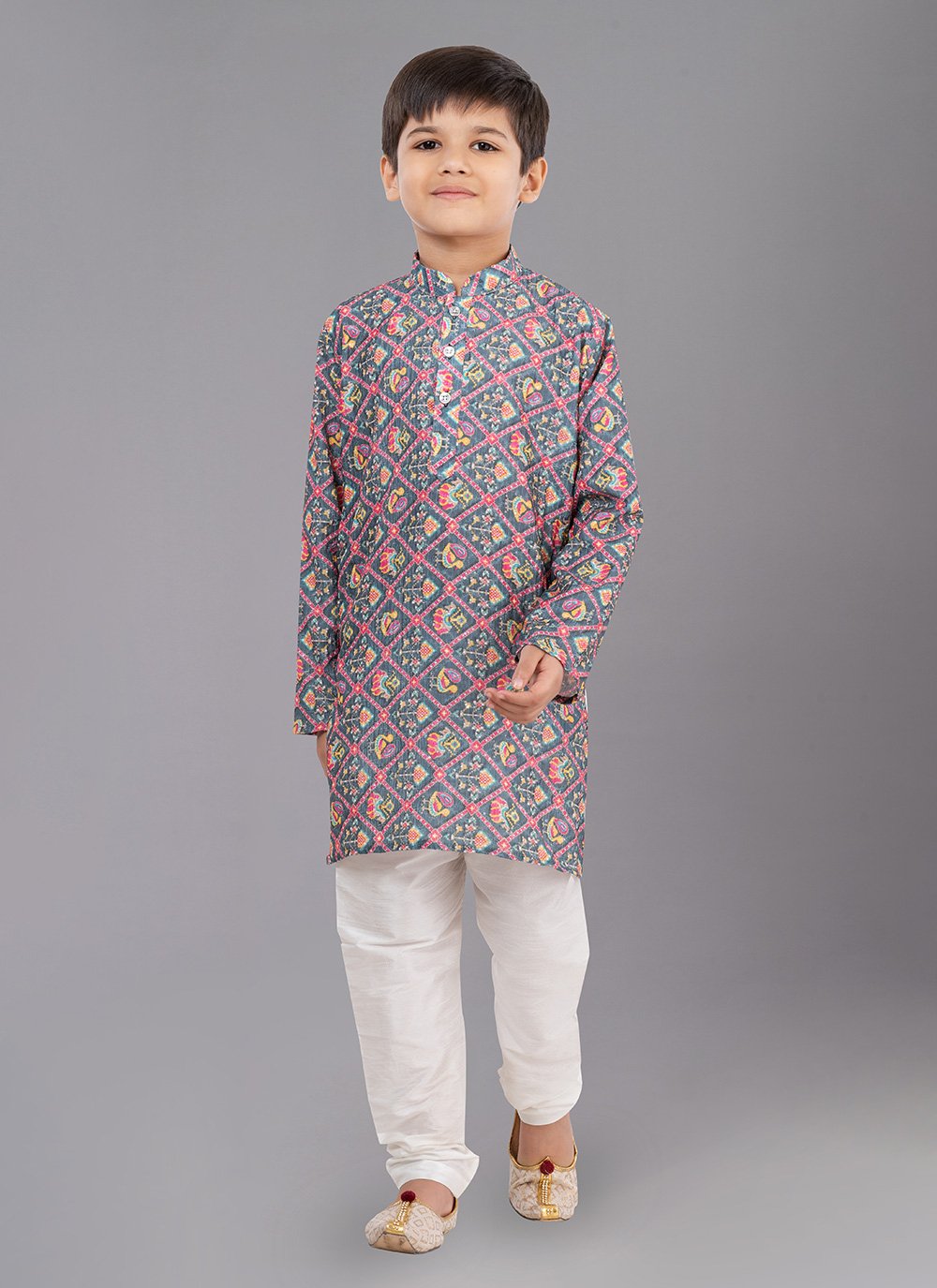 Kurta Pyjama Polyester Multi Colour Digital Print Kids