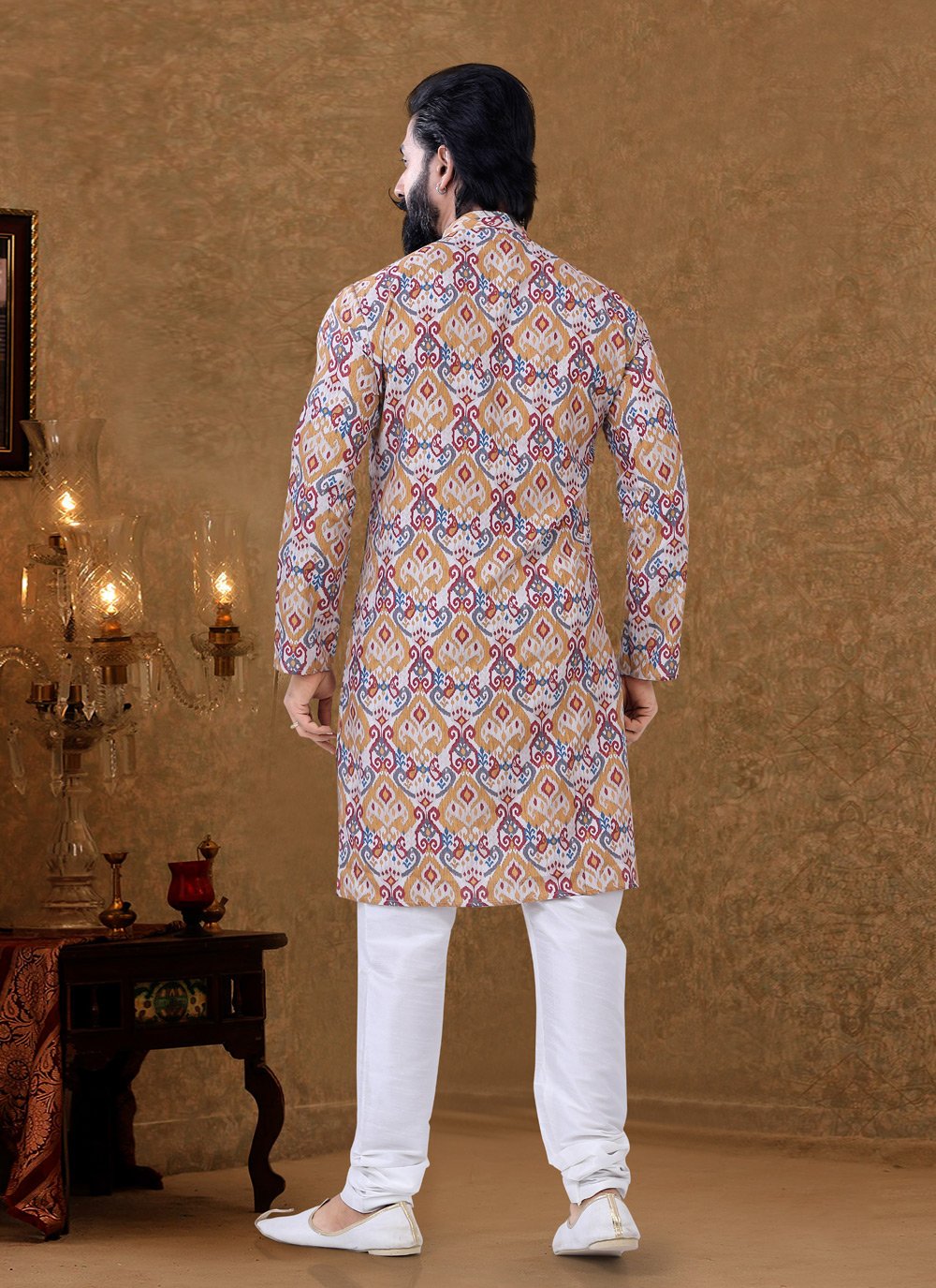 Kurta Pyjama Cotton Multi Colour Digital Print Mens