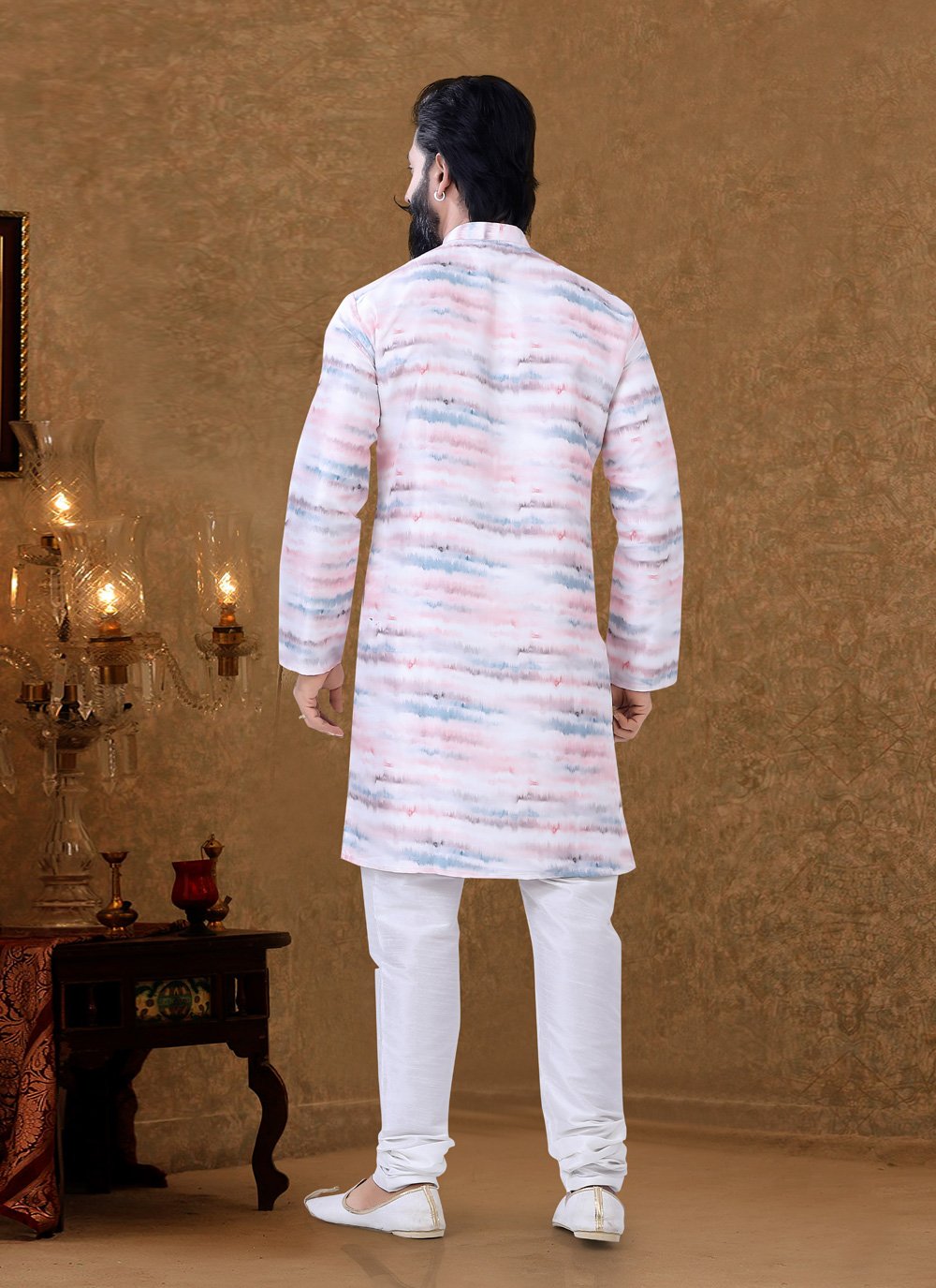 Kurta Pyjama Cotton Multi Colour Digital Print Mens