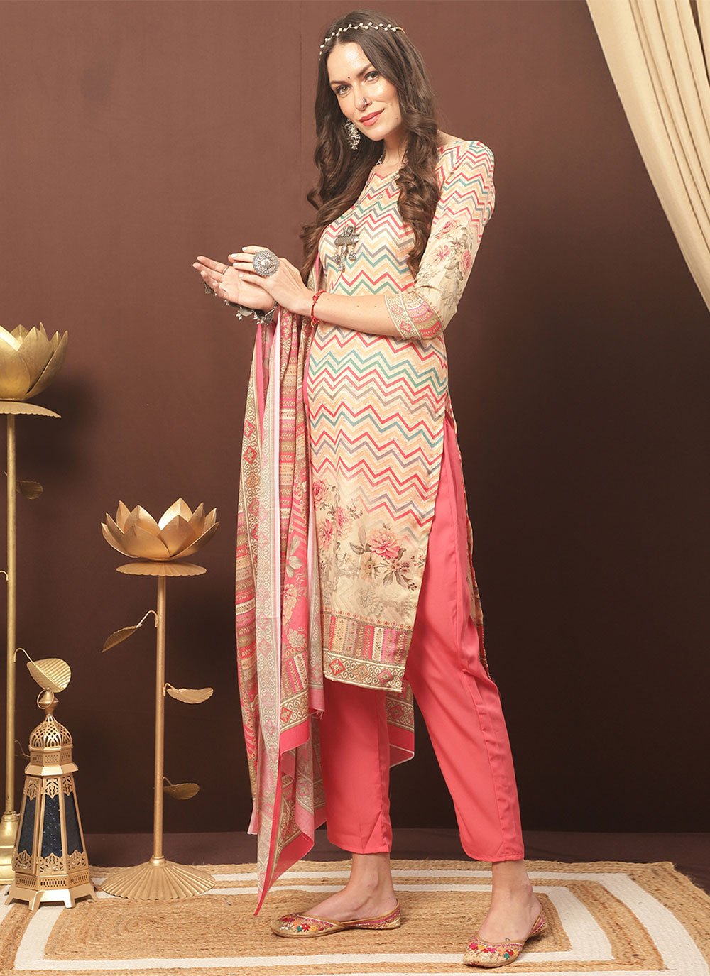 Pant Style Suit Cotton Multi Colour Digital Print Salwar Kameez