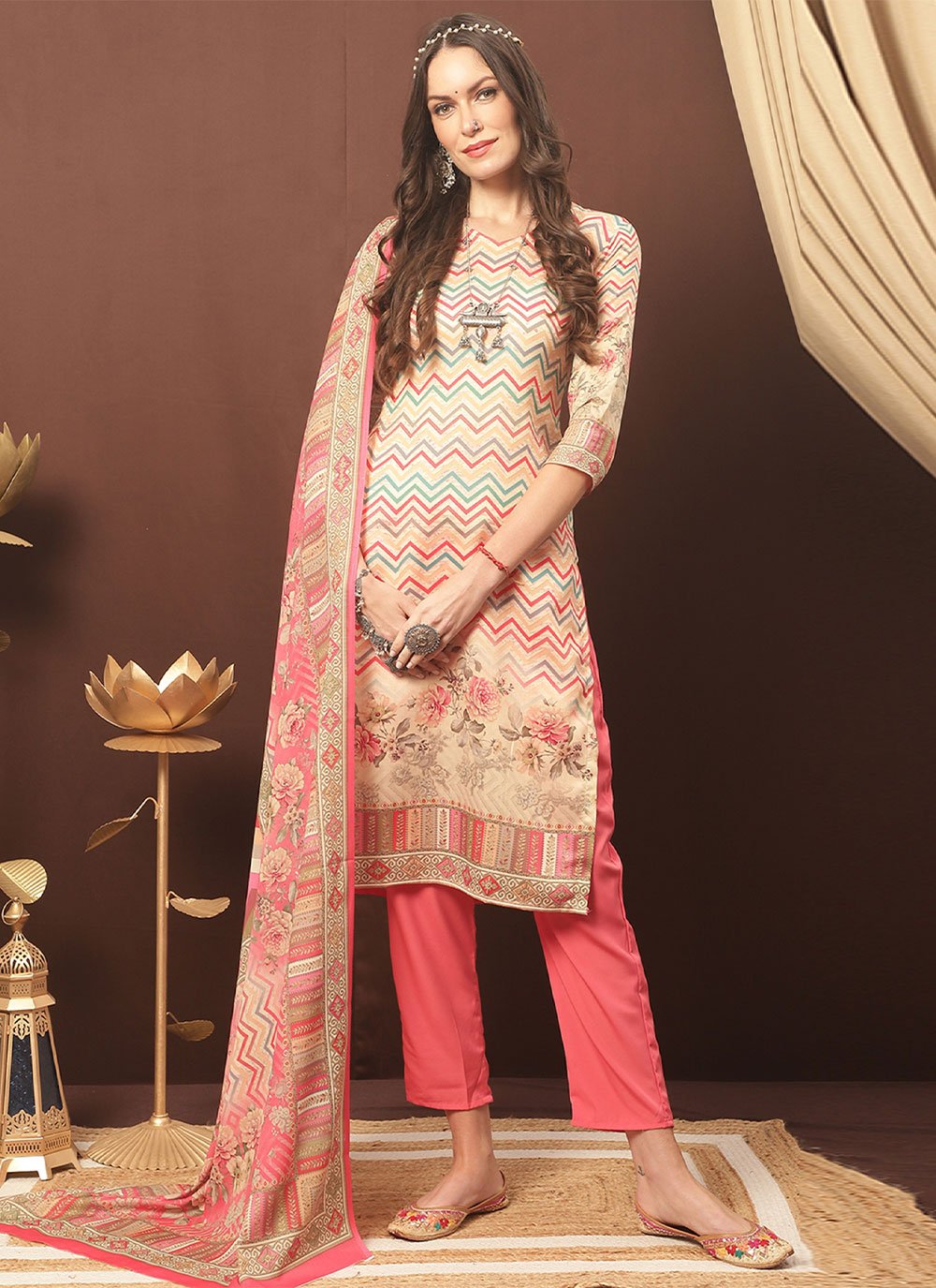 Pant Style Suit Cotton Multi Colour Digital Print Salwar Kameez