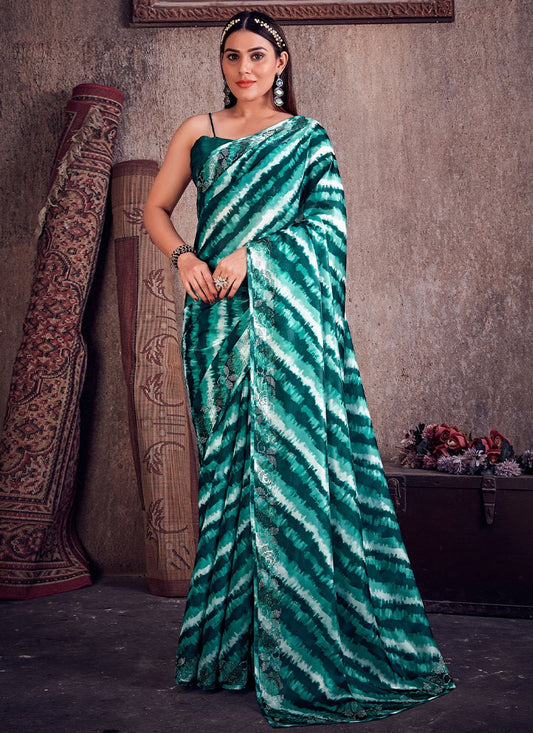 Classic Organza Multi Colour Digital Print Saree