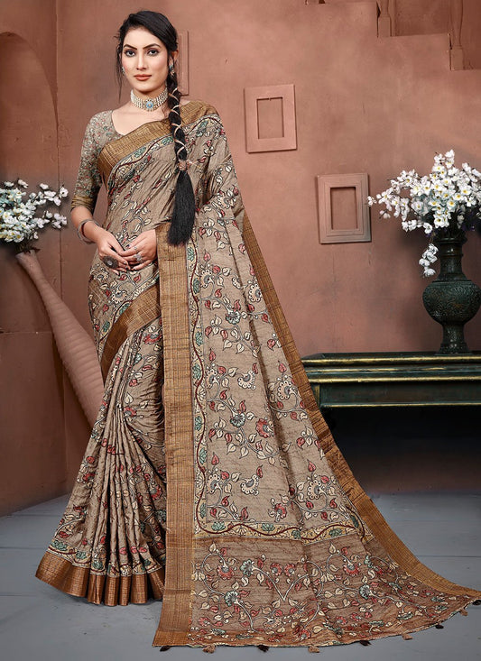 Classic Banarasi Silk Multi Colour Digital Print Saree