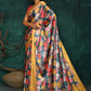 Designer Satin Multi Colour Digital Print Saree
