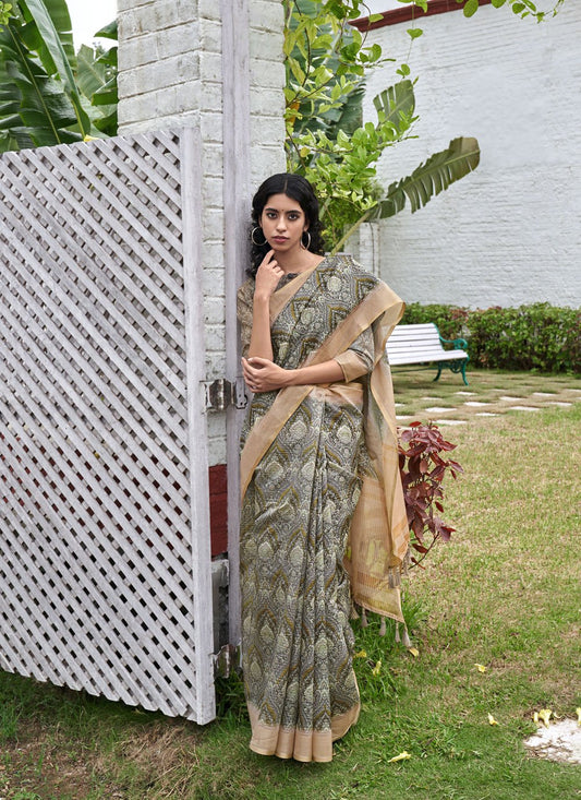 Classic Silk Multi Colour Digital Print Saree