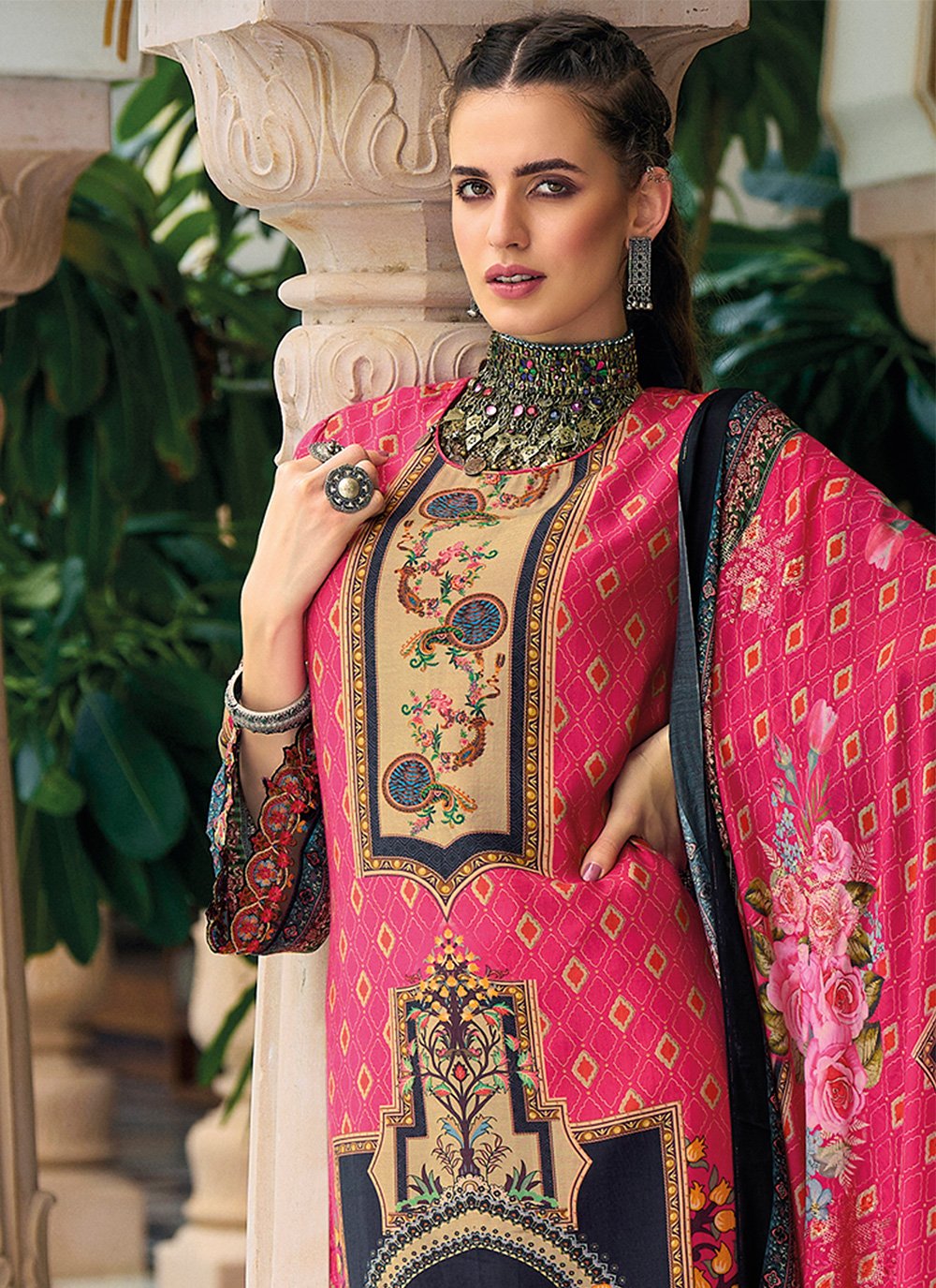 Trendy Suit Silk Multi Colour Digital Print Salwar Kameez