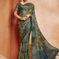 Trendy Saree Crepe Silk Multi Colour Digital Print Saree