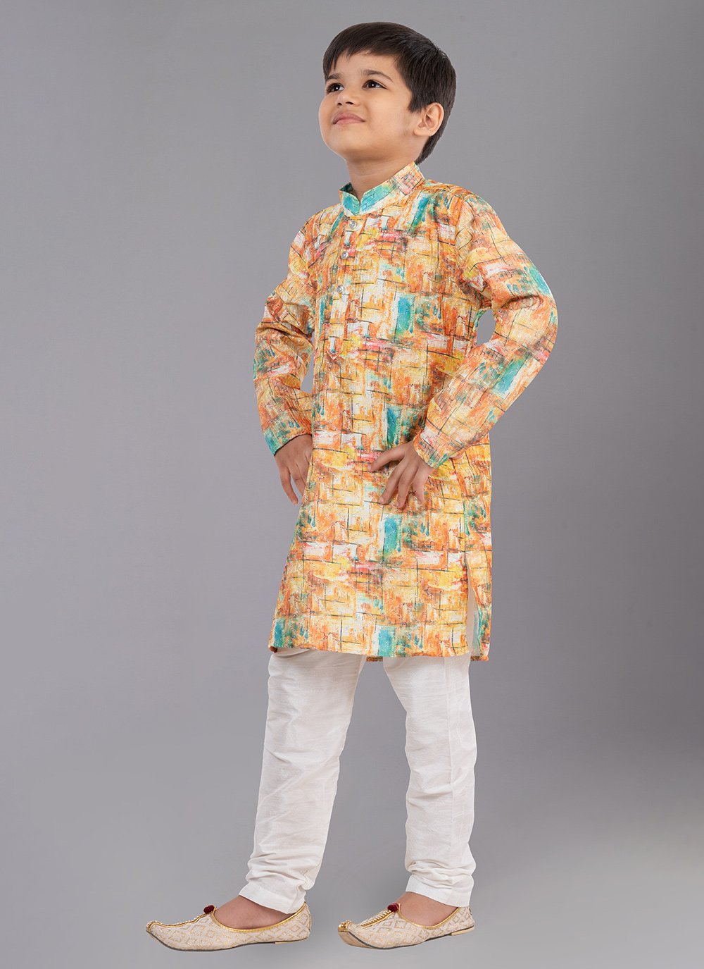 Kurta Pyjama Polyester Multi Colour Digital Print Kids