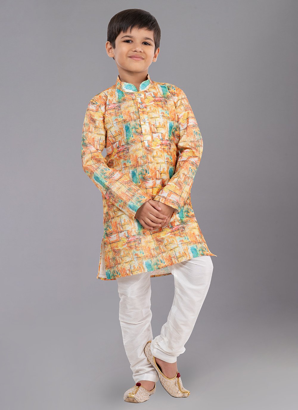 Kurta Pyjama Polyester Multi Colour Digital Print Kids